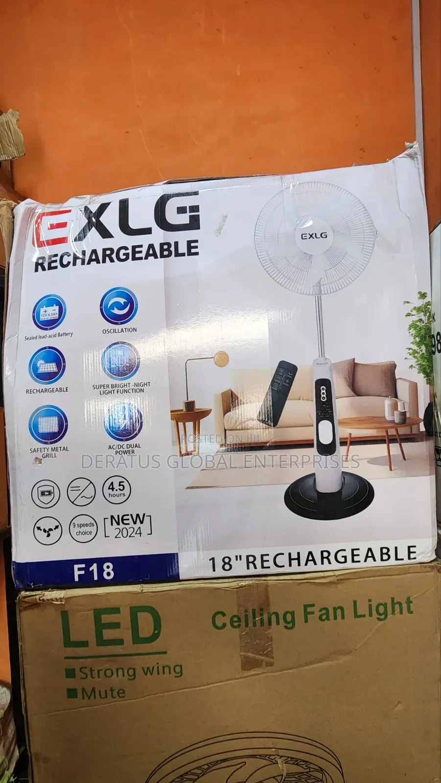 Original Exlg Solar Fan 18"