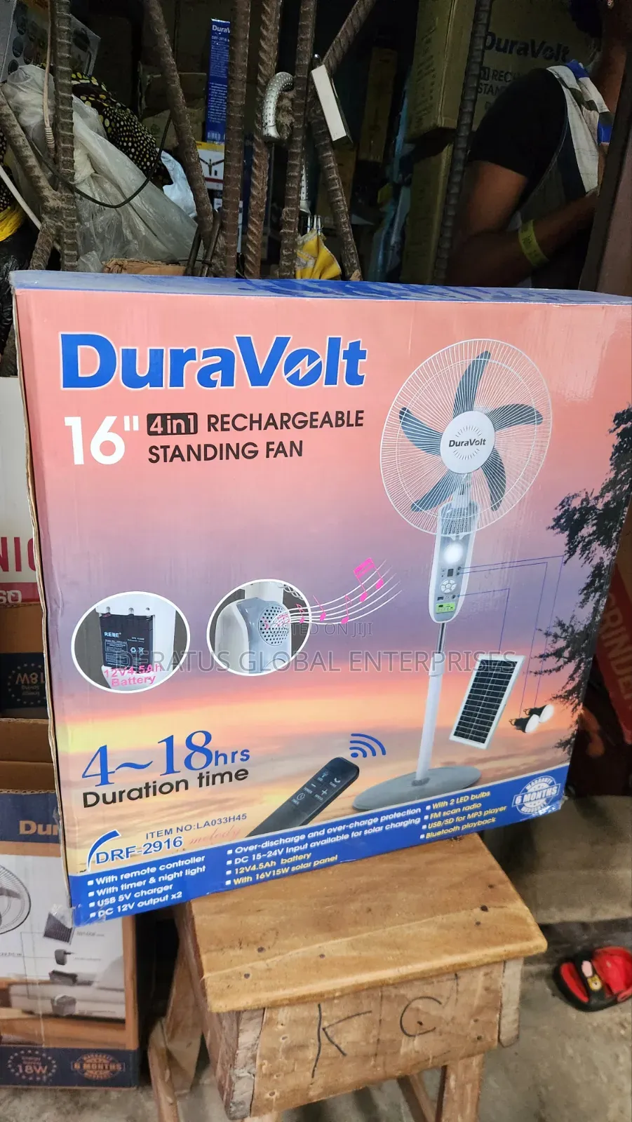 Original Duravolt Solar Fan 16"