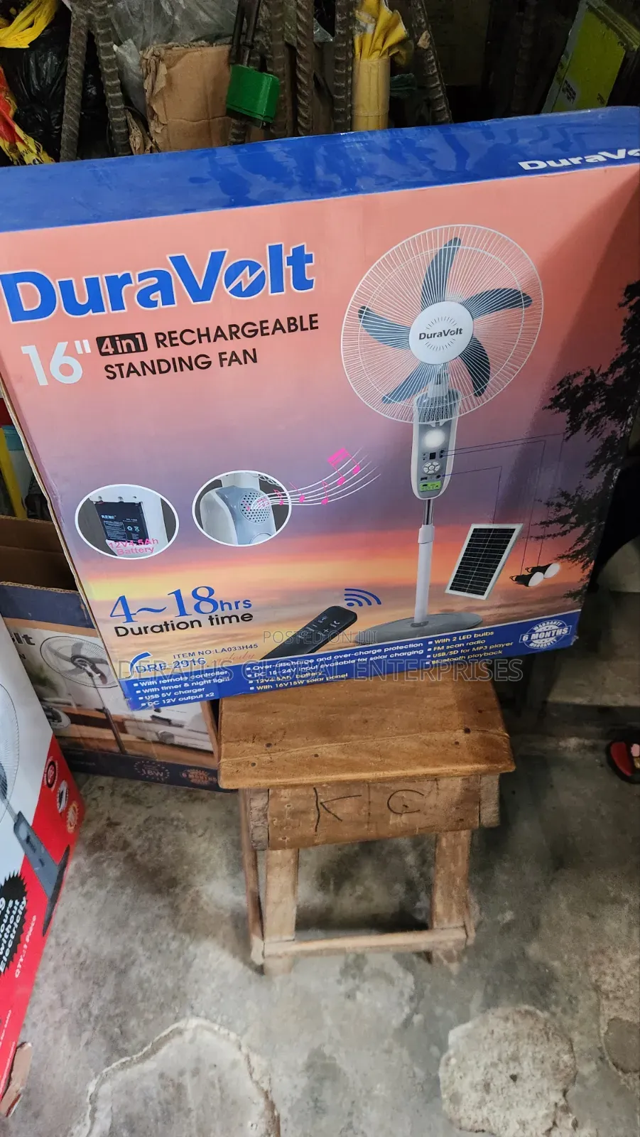 Solar Rechargeable Duravolt 16" With Solar Panel