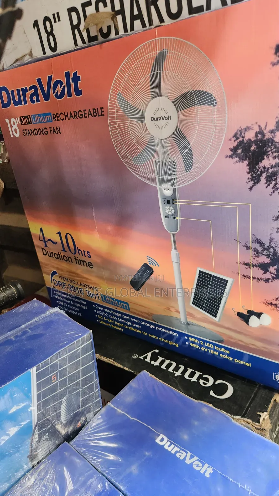 Original Duravolt Solar Fan 18"