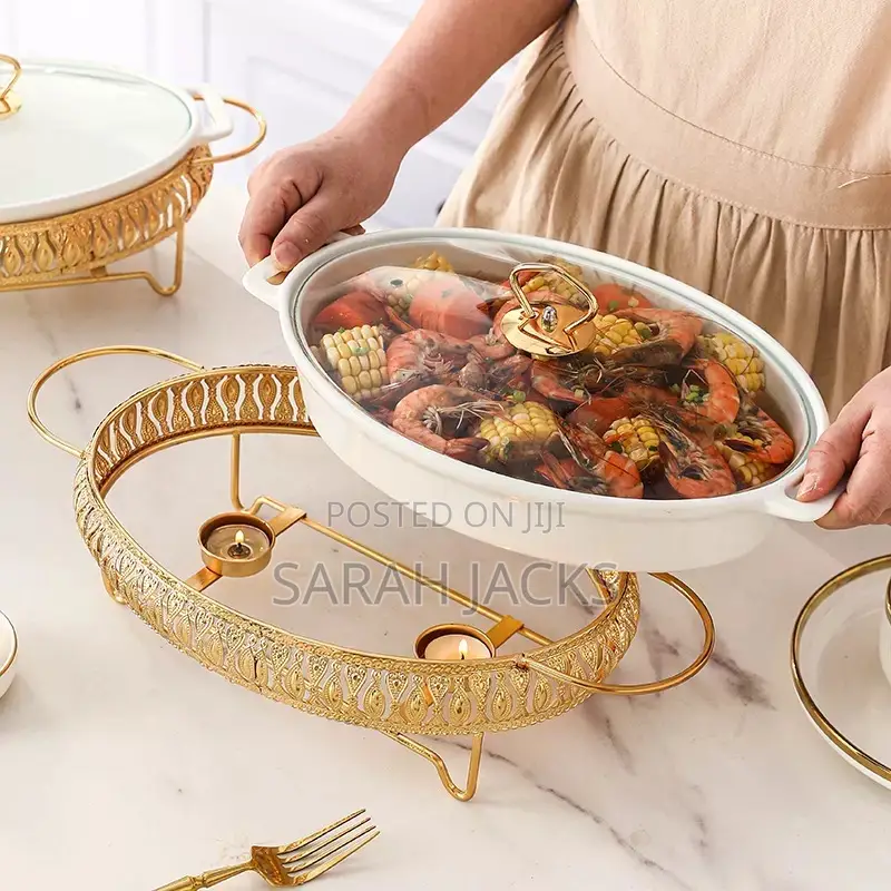 Oval 3pcs Ceramic Chaffing Dish 12” 13” 14”