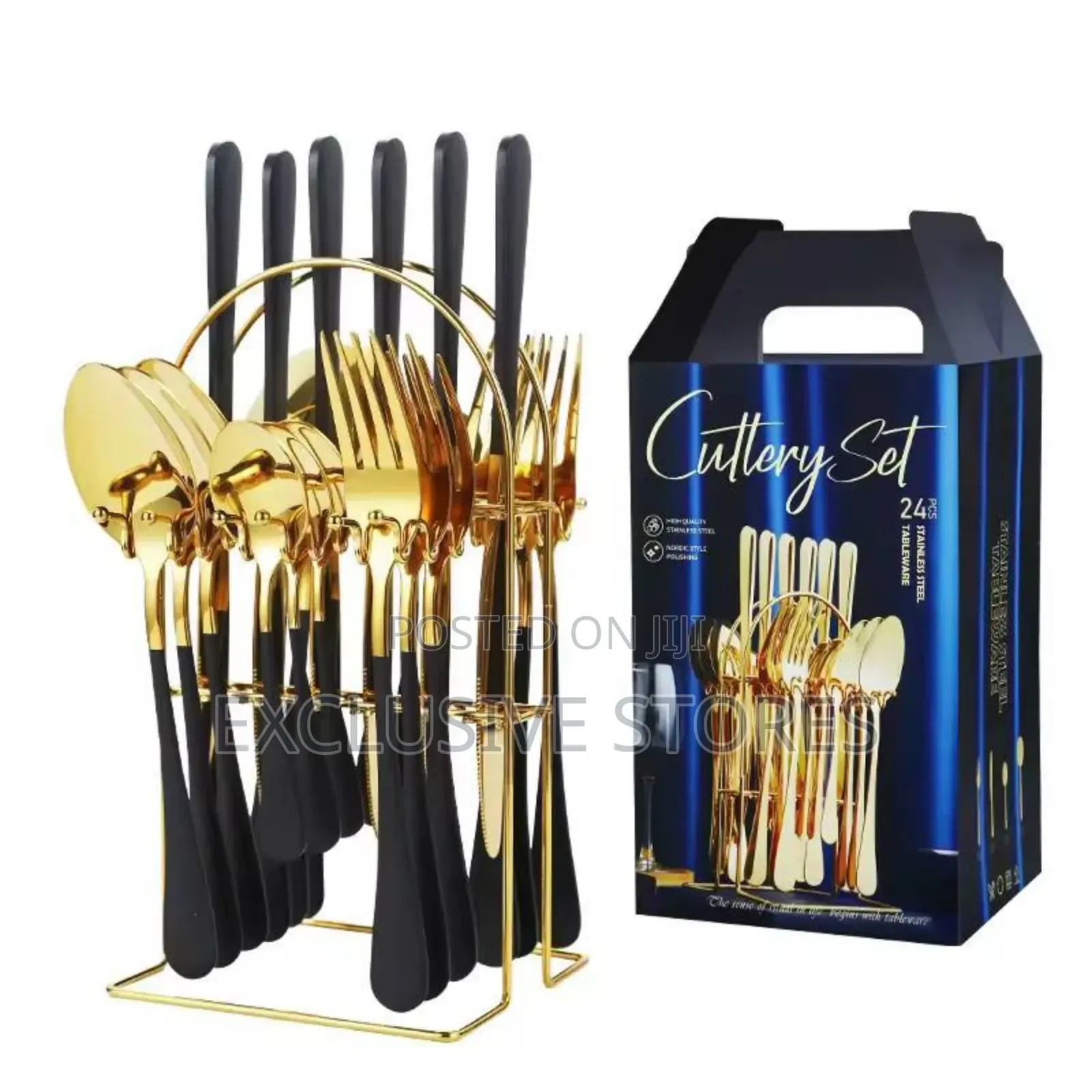 New Black and Gold Spoon Set