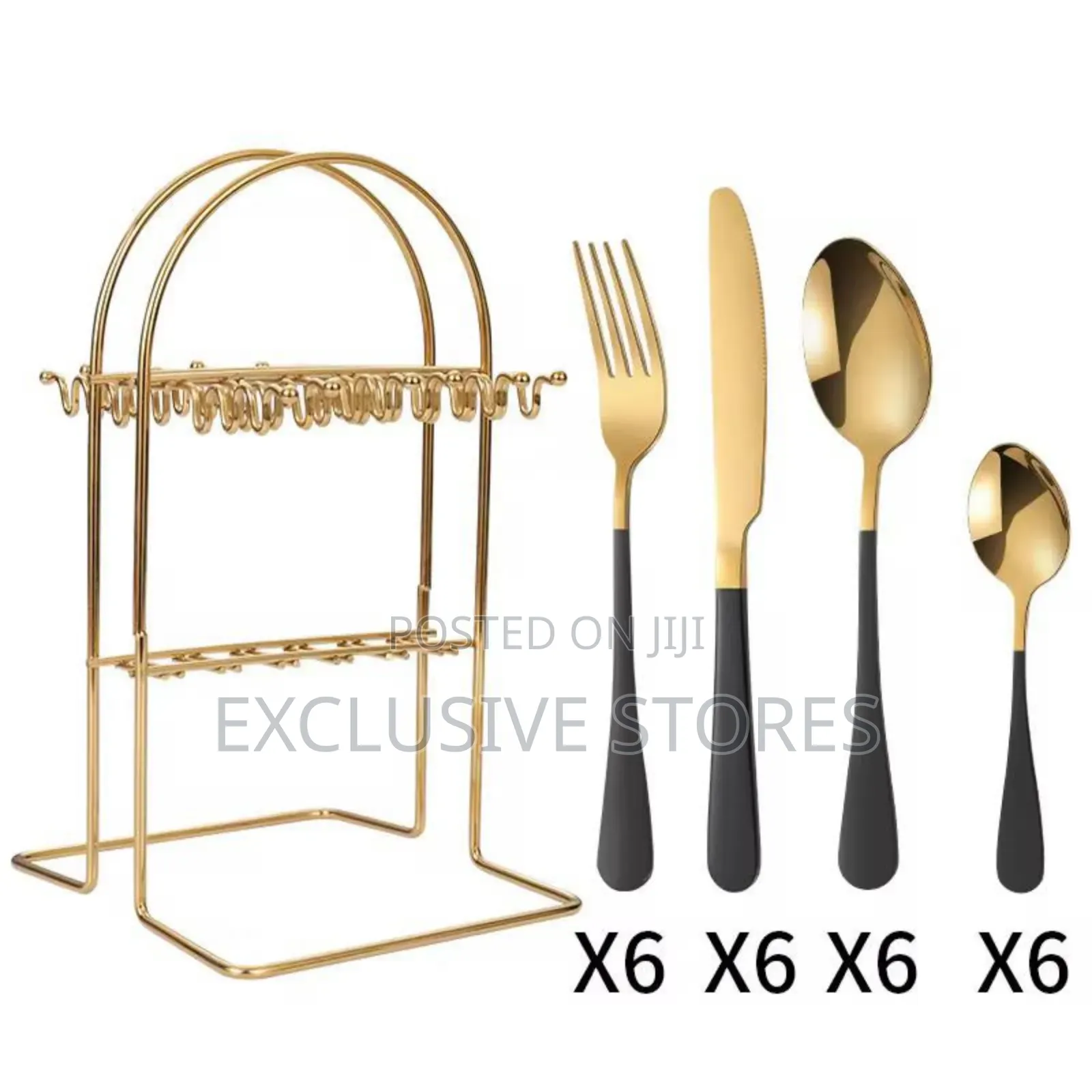 New Black and Gold Spoon Set