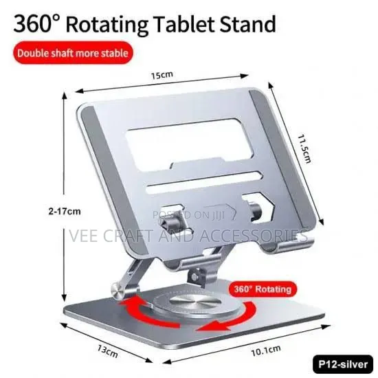 Super Quality 360° Rotating Foldable Metal Tablet/Phone Holder