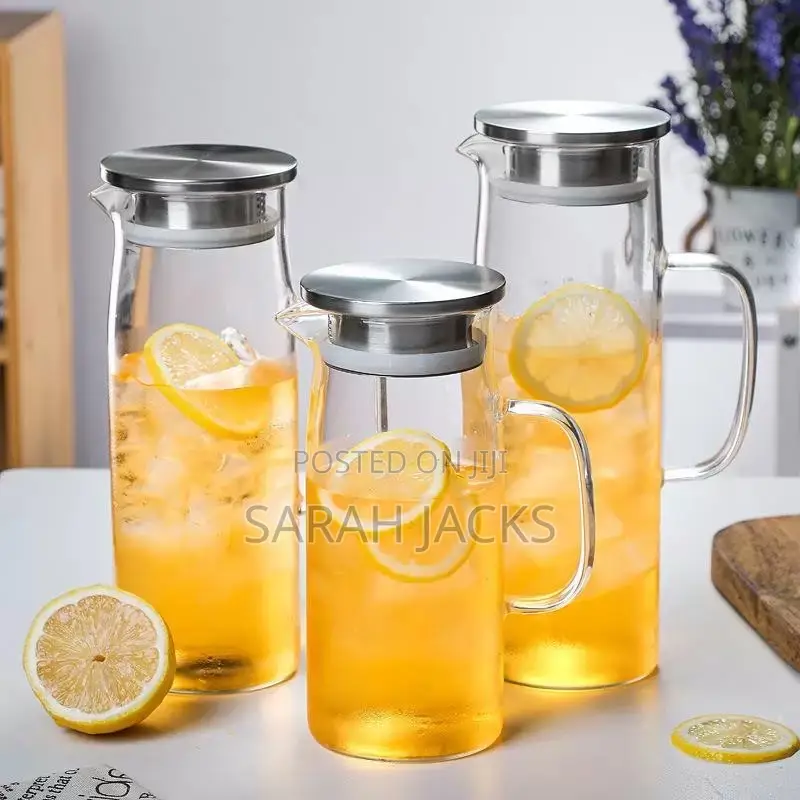 1.5lit Glass Water Jug Pitcher With Lid