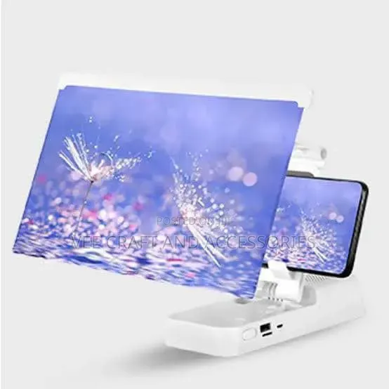 F19mobile Phone Holder With Screen Amplifier Bluetooth Speaker -White