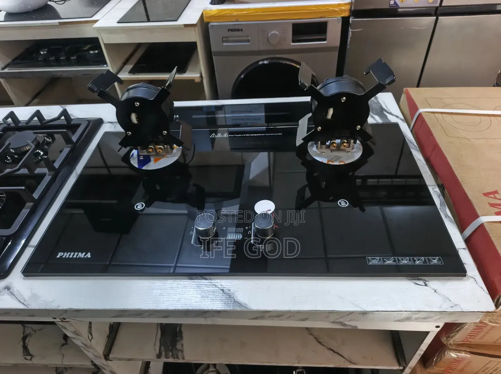 Original Phiima Built-in Flips Up 2 Burner With Timer Safety Devices
