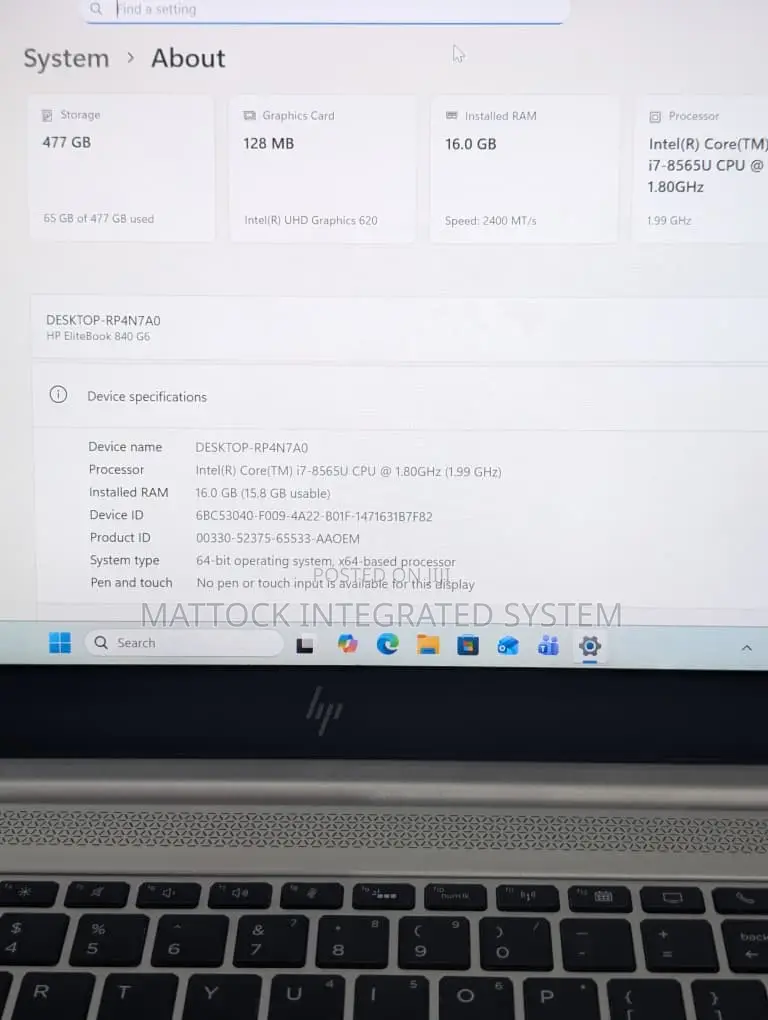 Laptop HP EliteBook 840 G6 16GB Intel Core i7 SSD 512GB