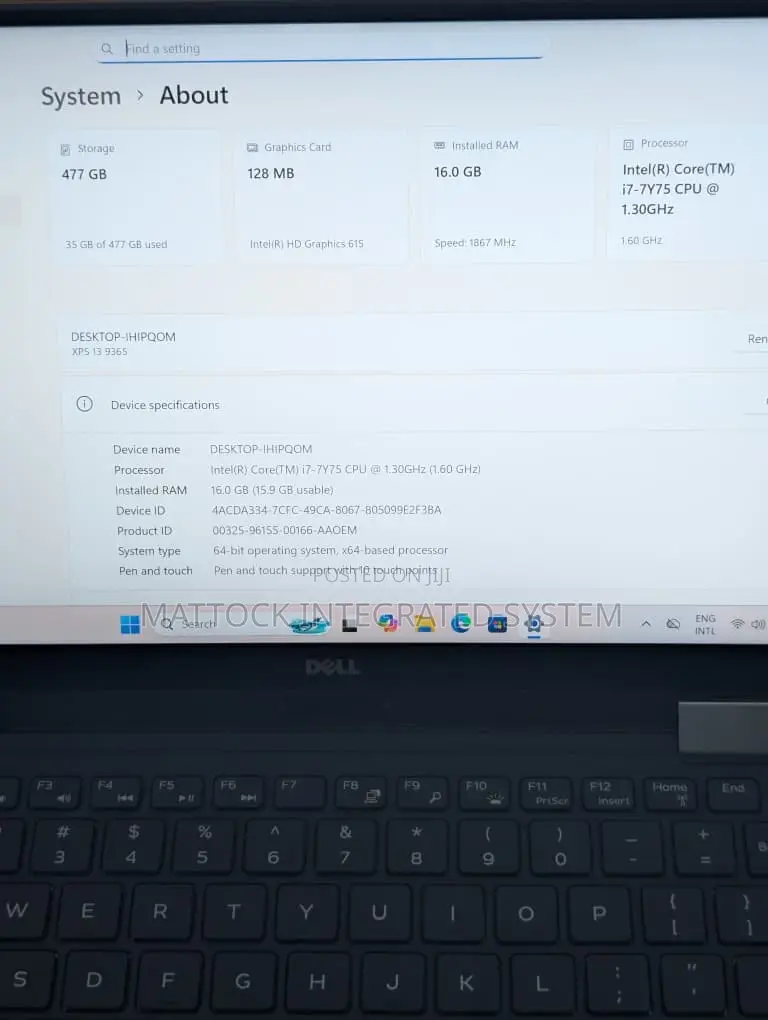 Laptop Dell XPS 13 9365 16GB Intel Core i7 SSD 512GB