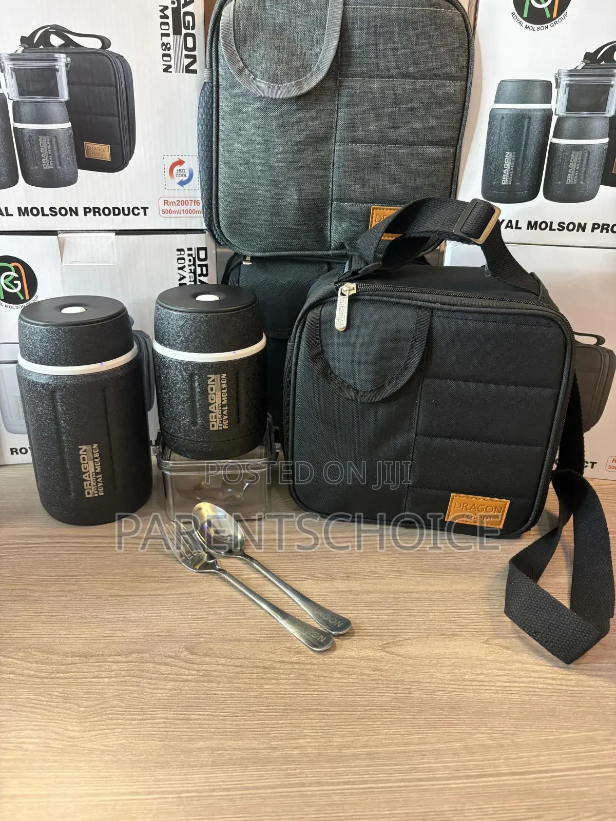 4 in 1 Royal Molson Dragon Food Flask -( Green/Black/ Grey)