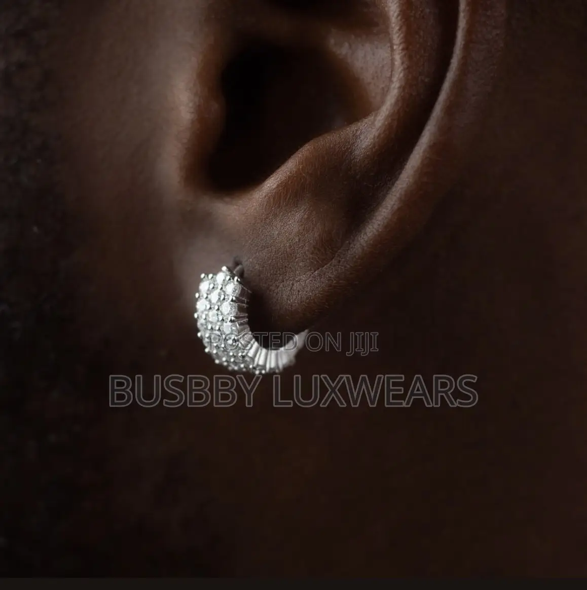 VVS Moissanite Sparkling, Silver-Toned Huggie Hoop Earrings
