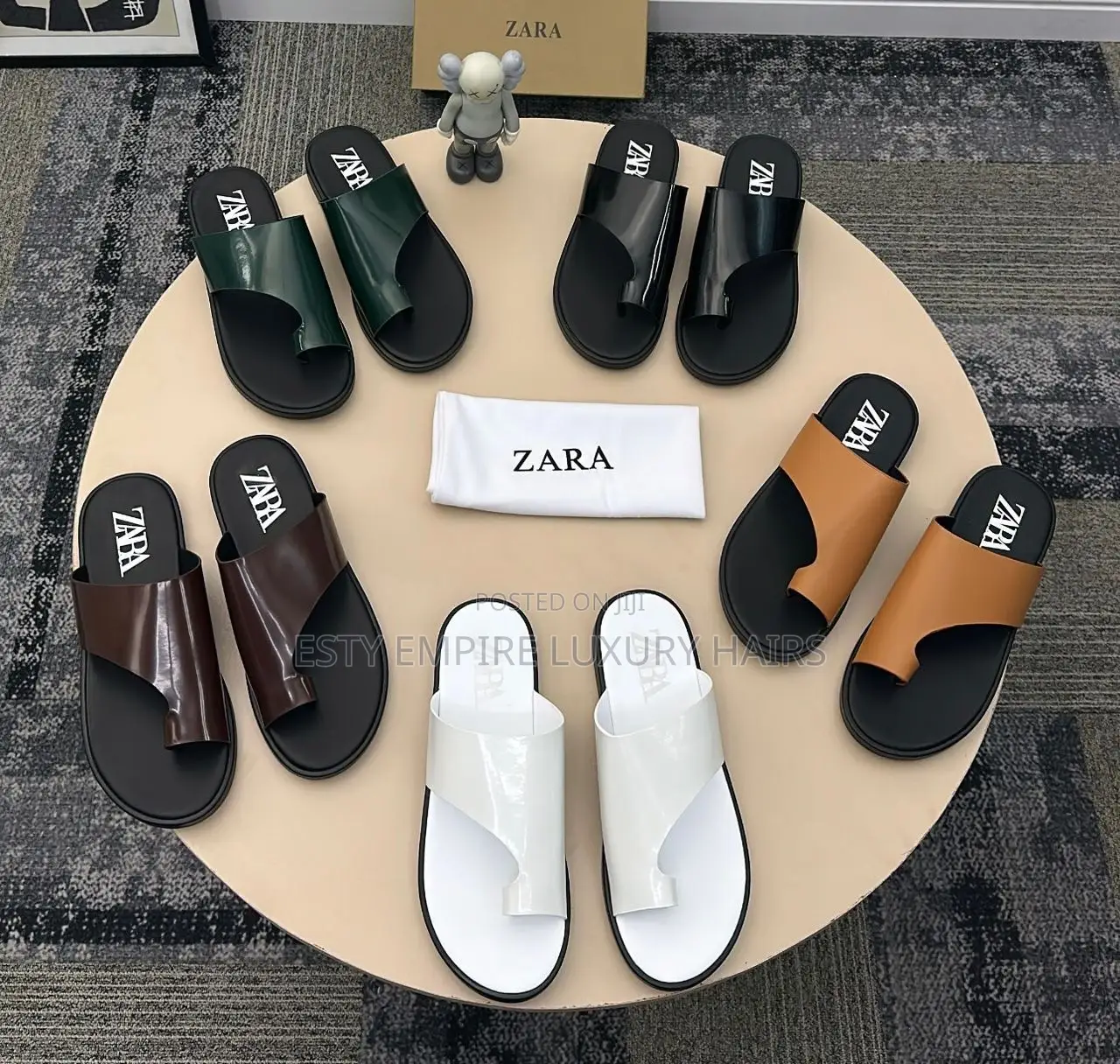 New Zara Patent Leather Men Pam-Slippers