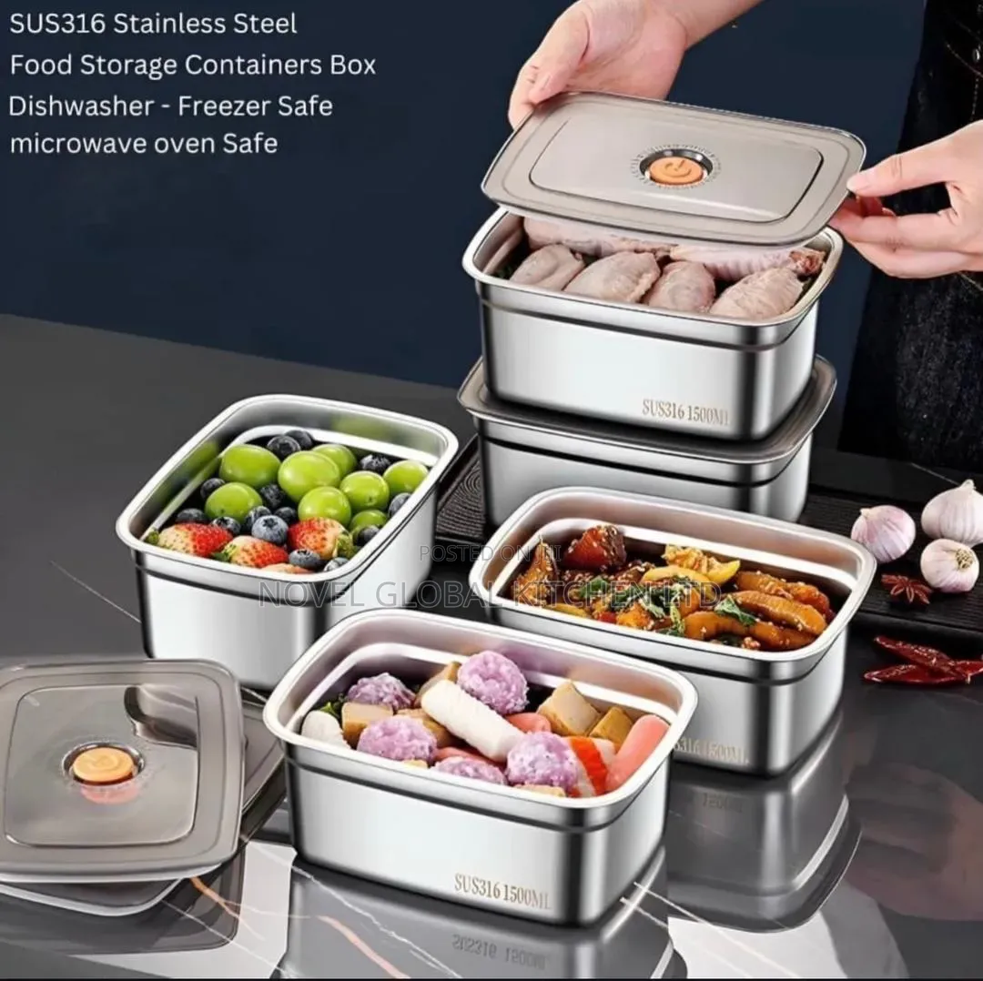 3in1, 4in1,5in1 Storage Stainless Plates With a Silicone Cover