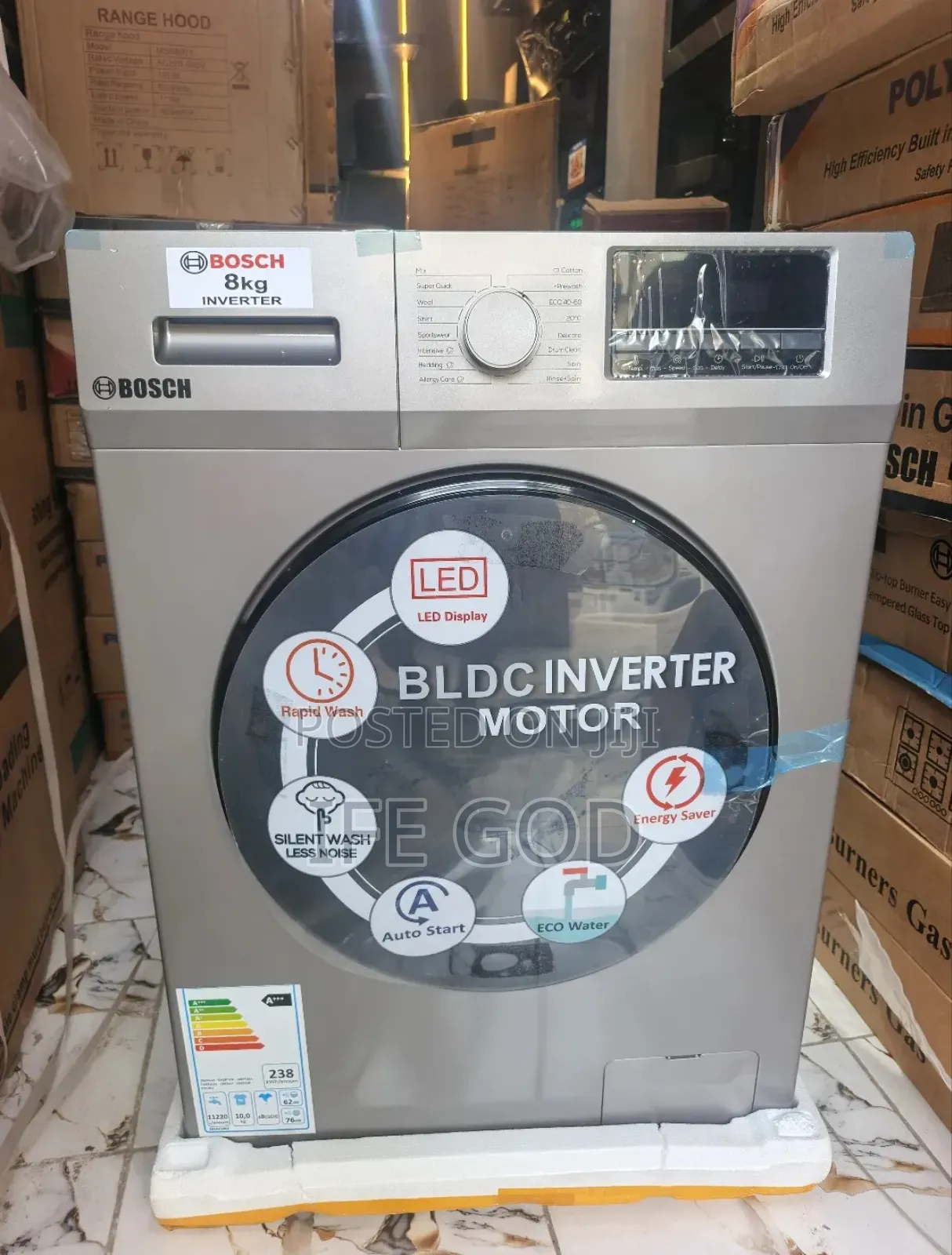 New Bosch {8kg} Silver BLDC Inverter Motor Auto Start Washing Machine