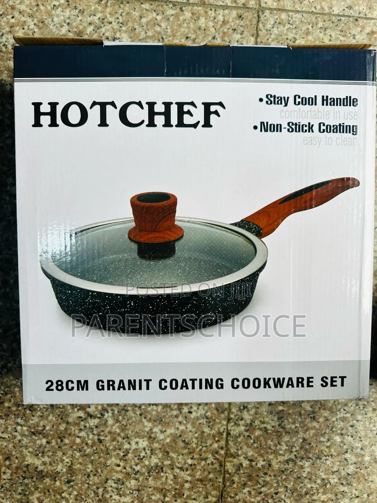 Granite Frying Pan With Cover 28cm
