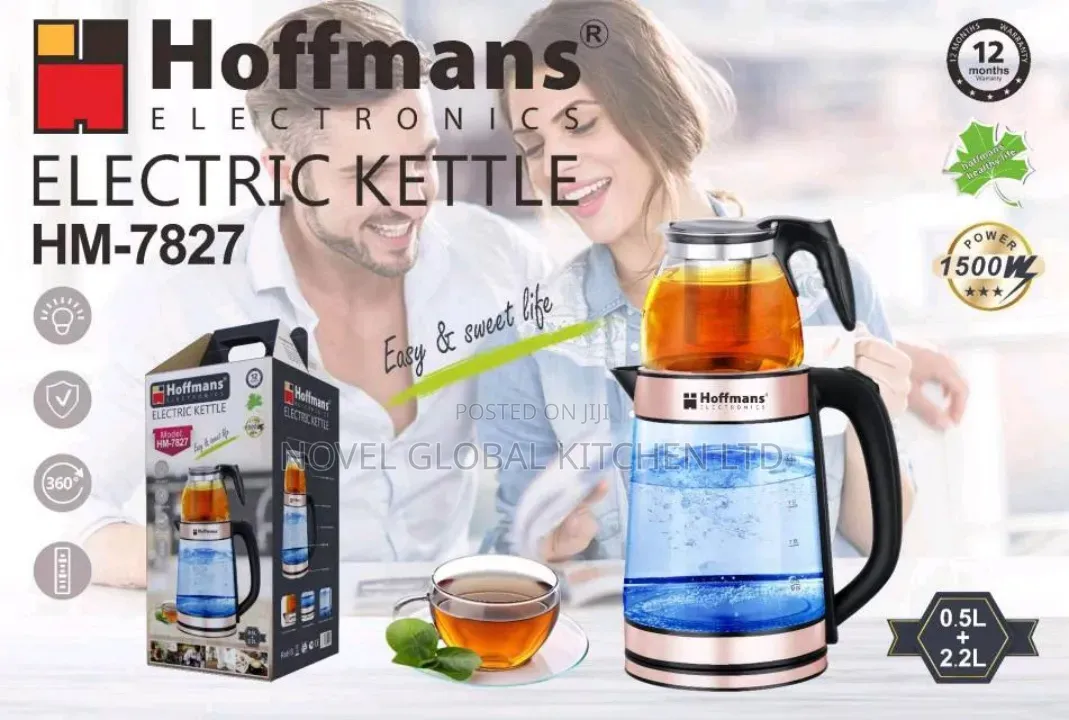 Hoffmans Luxury 2.2 Glass Jug With Led Light