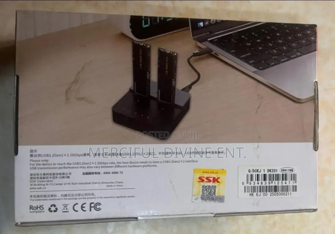 M.2 Nvme SSD Docking Station Usb 3.2. Gen 2*2 20gbps