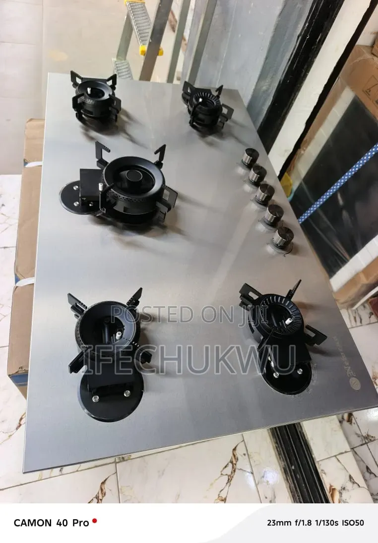 Original Newcastle Inbuilt Cabinet 60x90cm Flips Up 5 Burners Gas Hob
