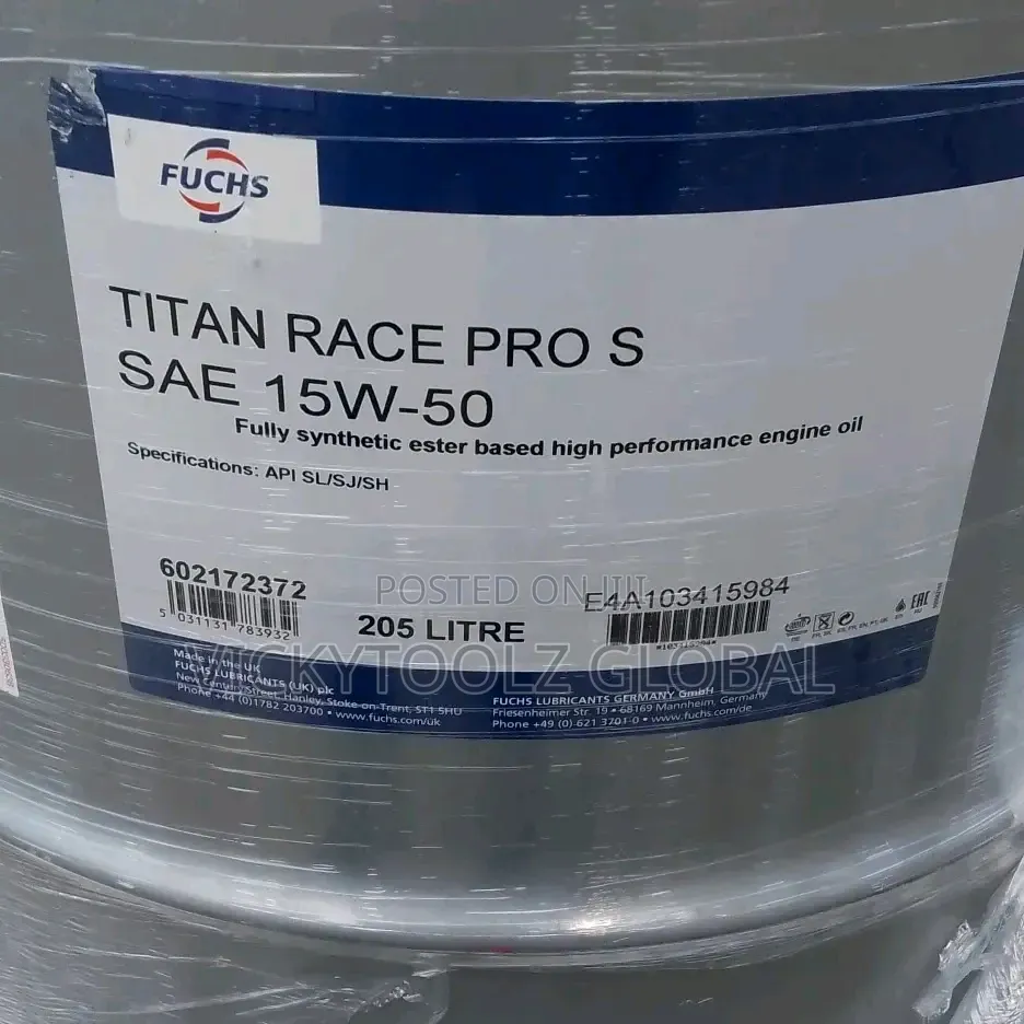 Fuchs Titan Race Pro S Sae 15w-40 205litres Synthetic Engine Oil Drum