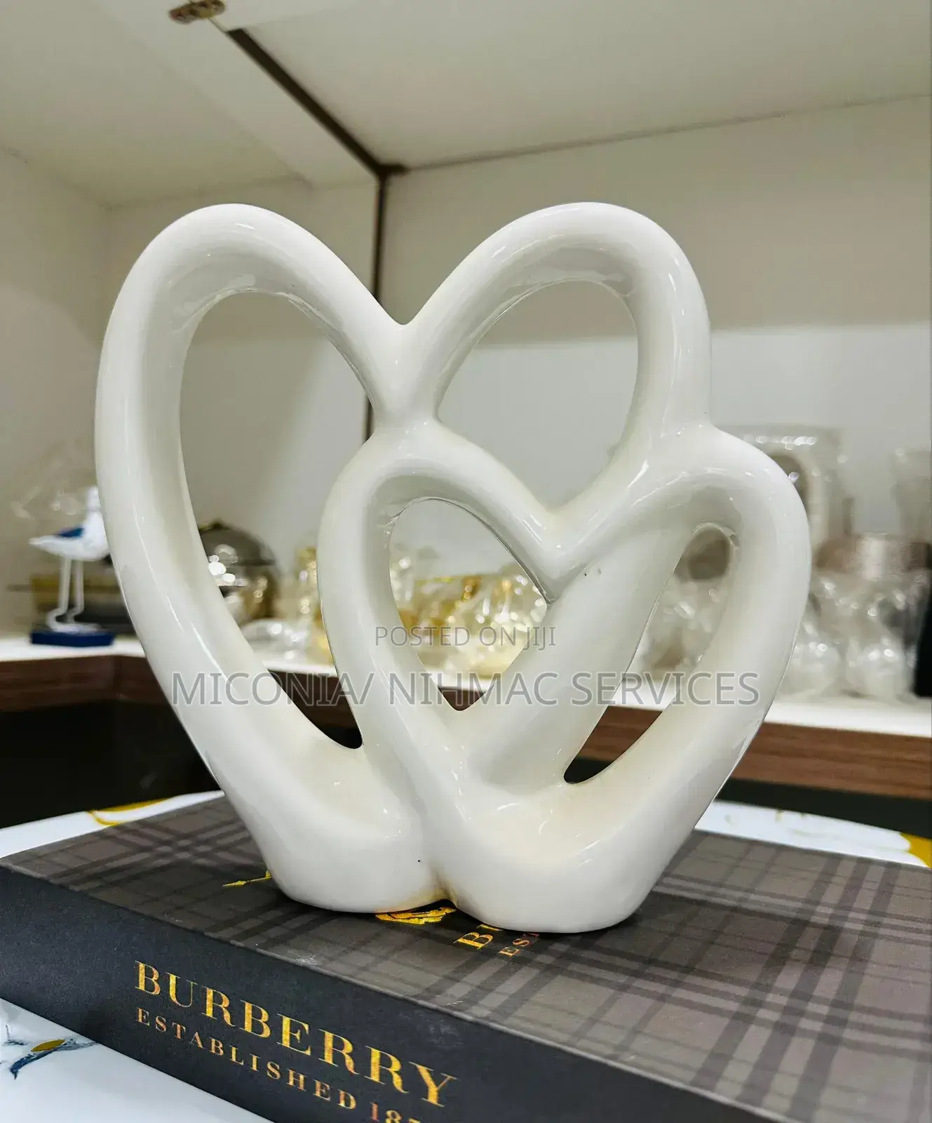Double Heart Ceramic Decor