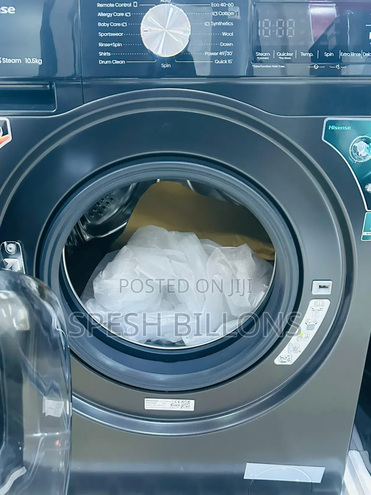Hisense Inverter 10.5kg Wash Dry Washing Machine, 100% Hygiene Guard