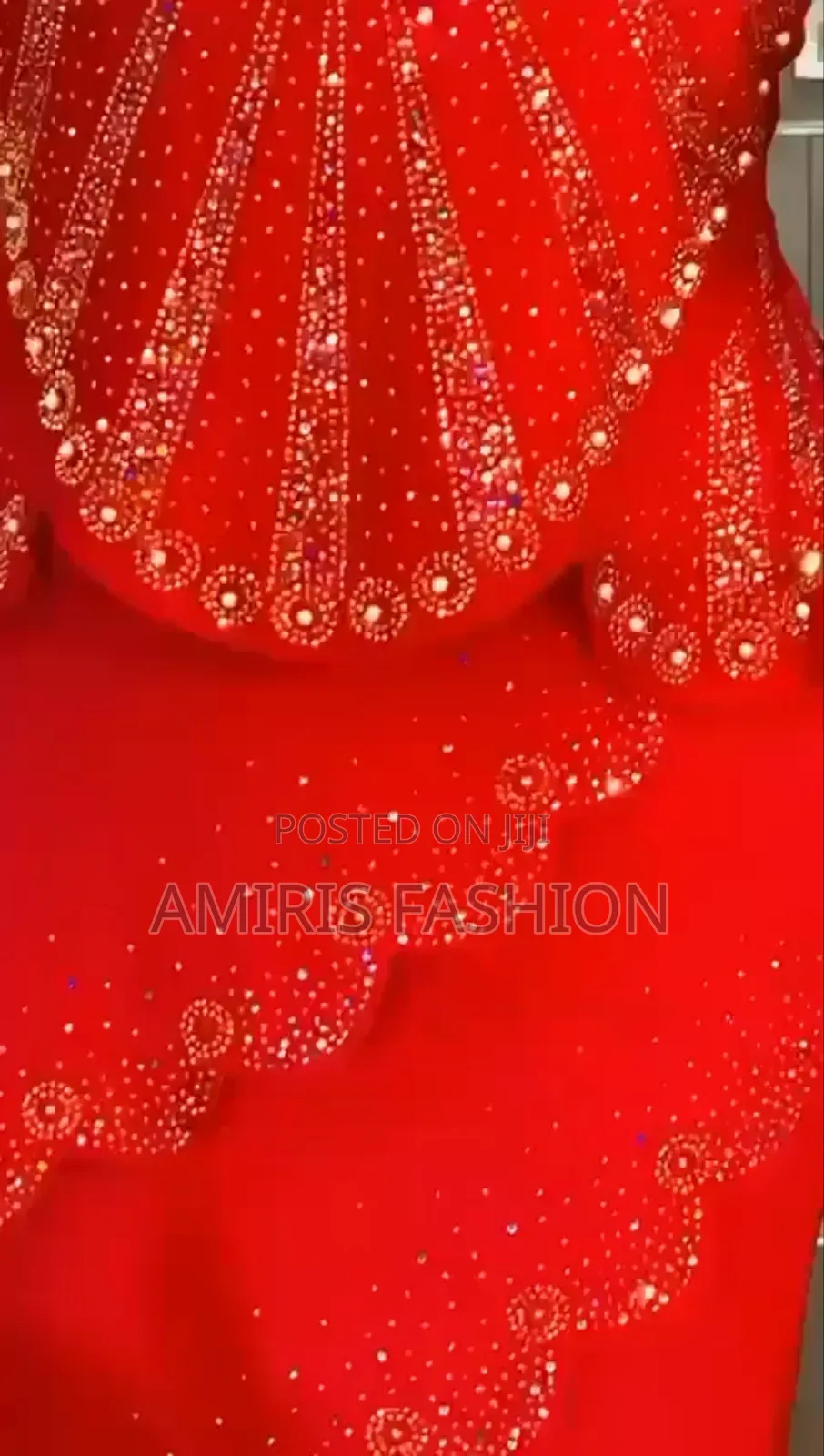 Hot  Pepper Elegant Stoned Red Turkey Dress
