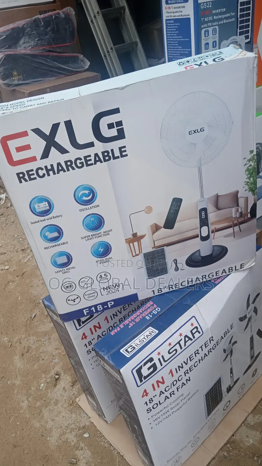 Exlg F18 Rechargeable Solar Fan