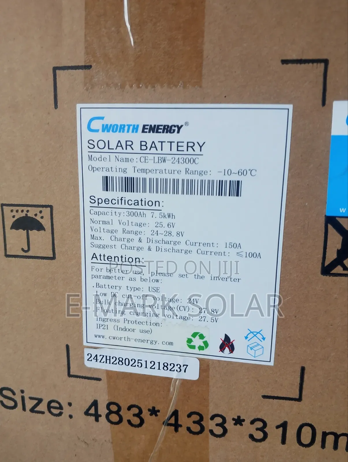 7.5kwh 24v C-Worth Lithium Battery Available Now Call Us Today
