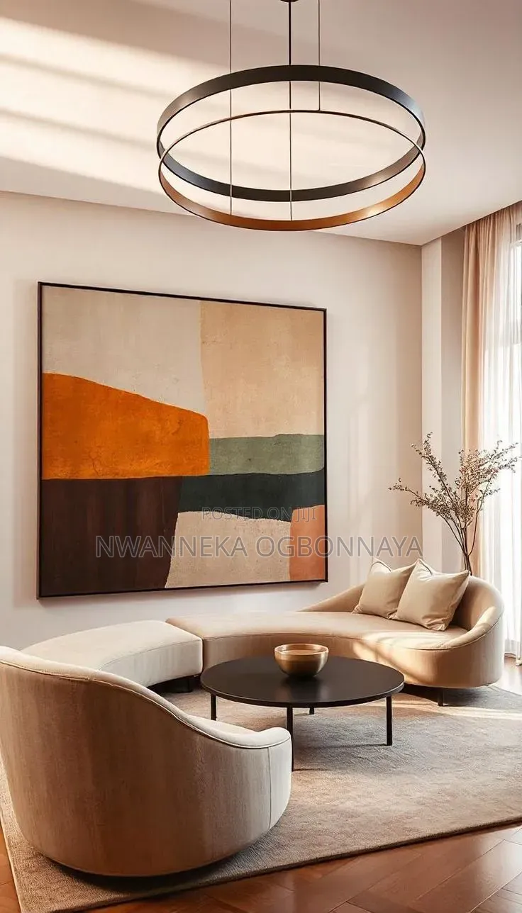Simple Abstract Oil Printing on Canvas