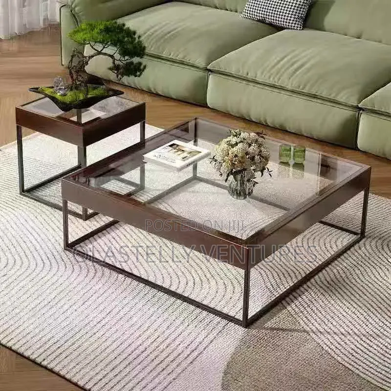 Minimalist Glass Twin Center Table 
Tem