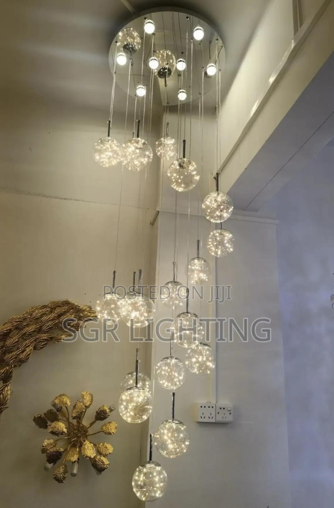 European Luxury Golden Staircase Hotel Lobby Zinc Alloy Candle