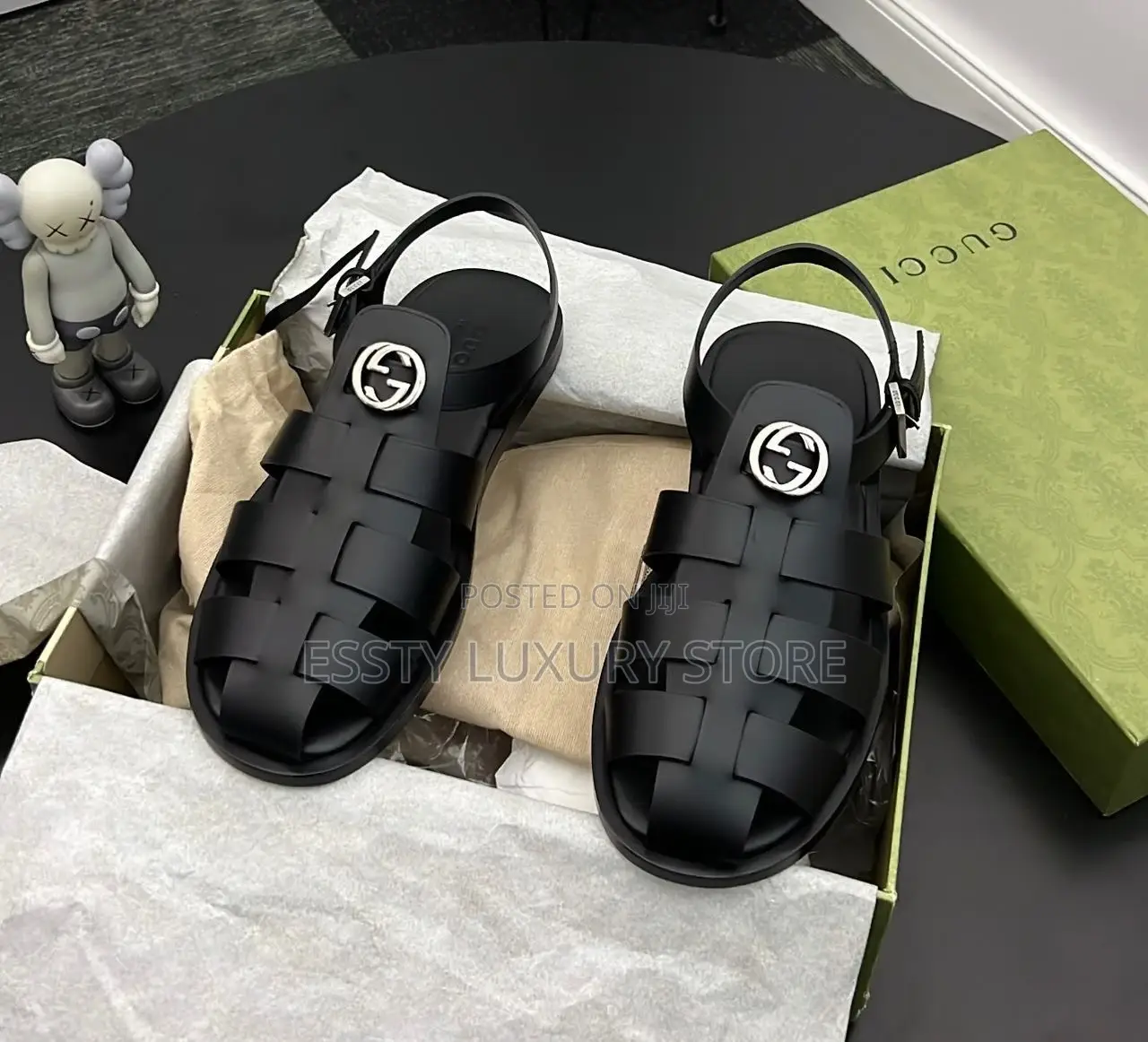 High Quality Luxury Gucci Men Leather Sandals