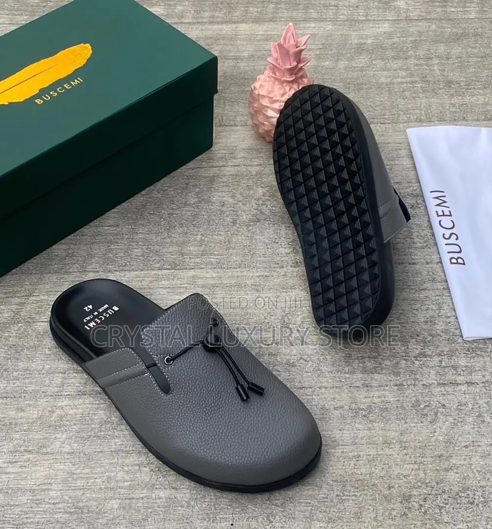 Buscemi Quality Luxury Men Genuine Leather Half Shoe