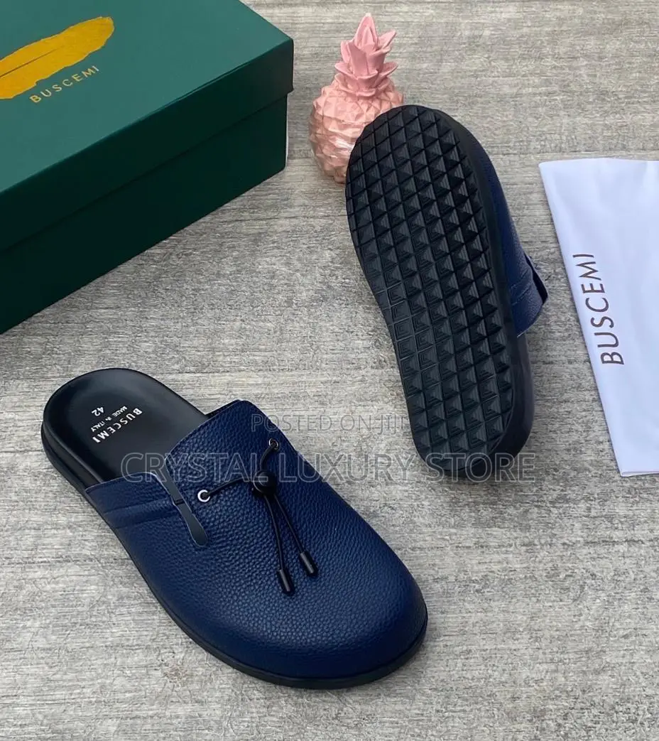 Buscemi Quality Luxury Men Genuine Leather Half Shoe
