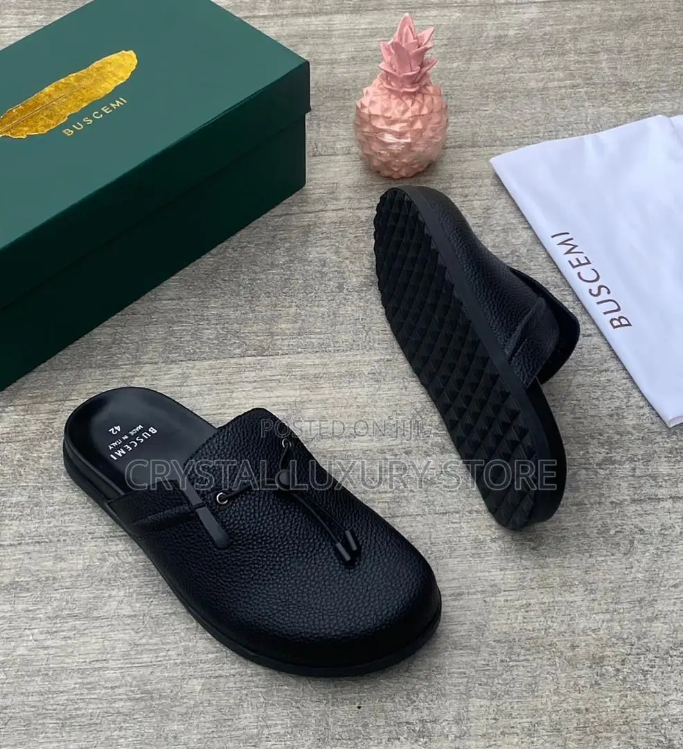 Buscemi Quality Luxury Men Genuine Leather Half Shoe