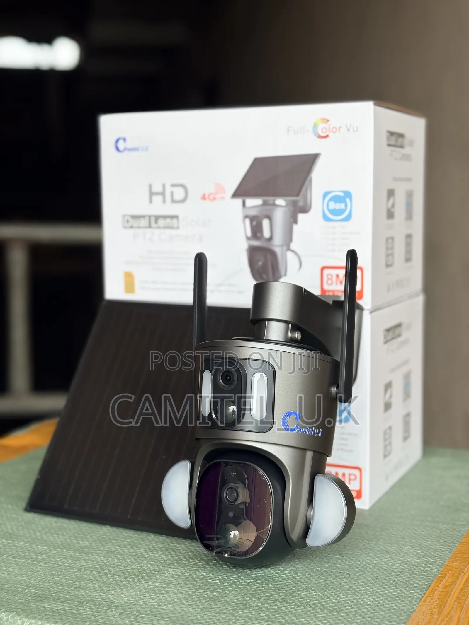 4g Ubox Dual Lens Solar Camera With Floodlights
