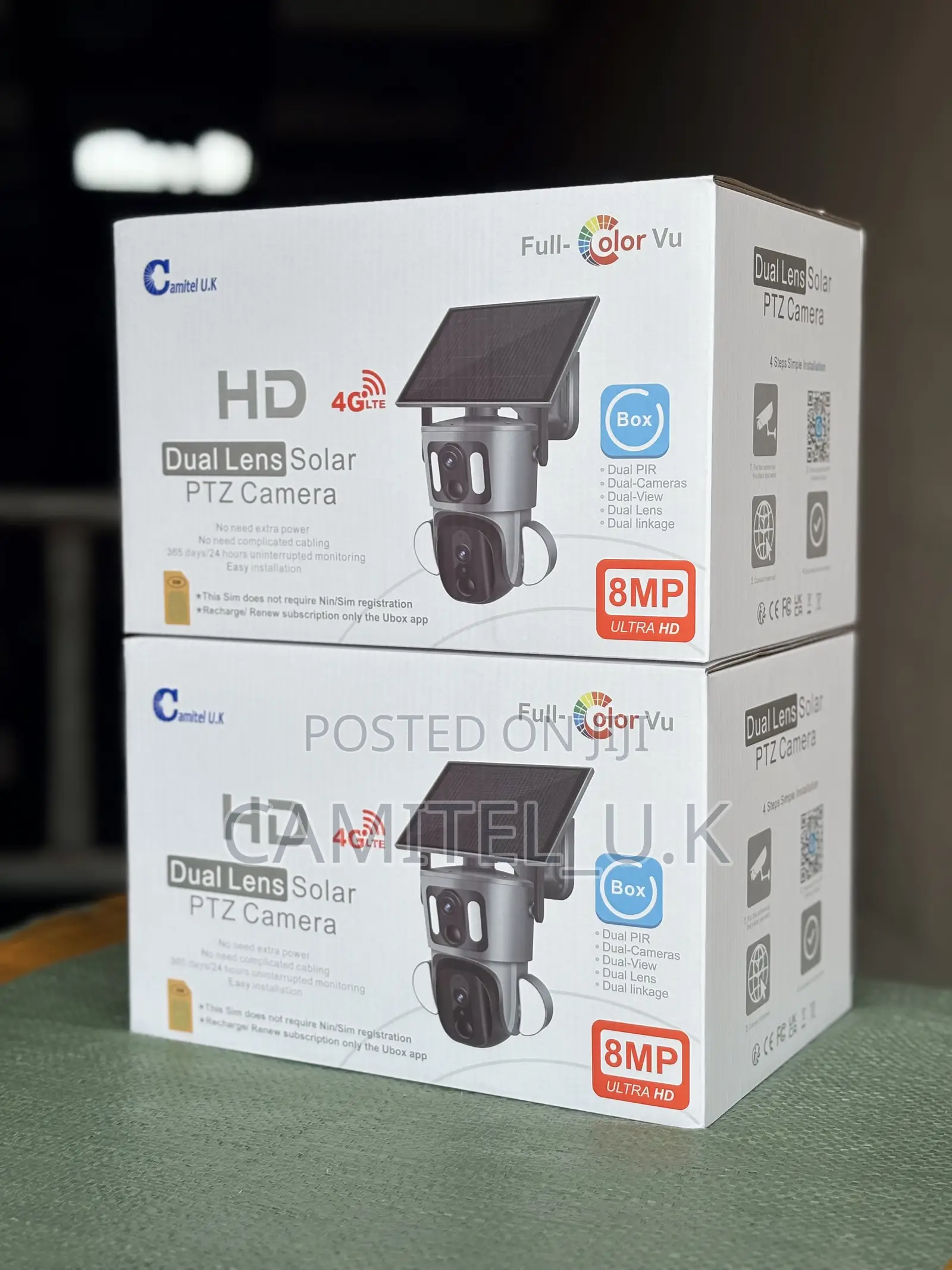 4g Ubox Dual Lens Solar Camera With Floodlights