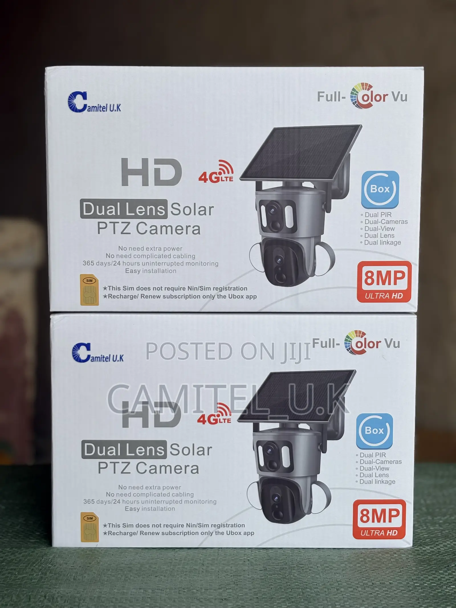 4g Ubox Dual Lens Solar Camera With Floodlights