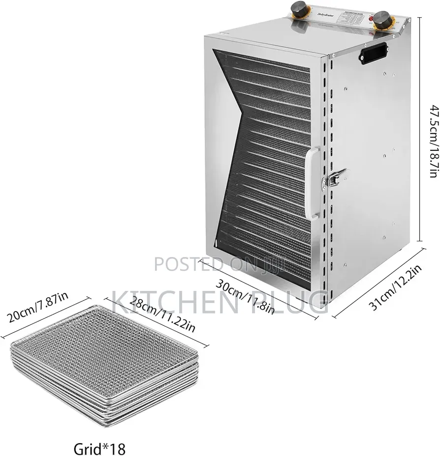 18 Tray Food Dehydrator for Fruit, Meat, Beef, Jerky, Herbs