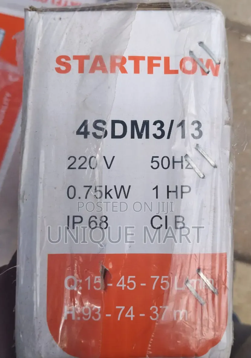 1hp Quality Submersible Pump. Brand: Startflow. 100% Copper Coil