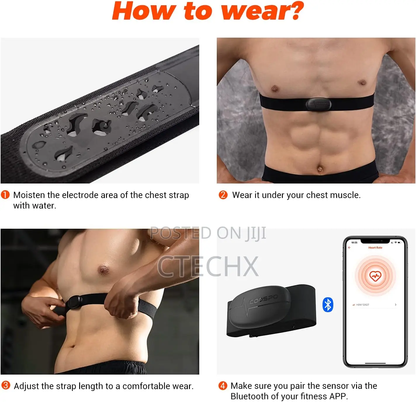 Coospo H6 Heart Rate Monitor Chest Strap Bluetooth 4.0 Ant+ Ip67
