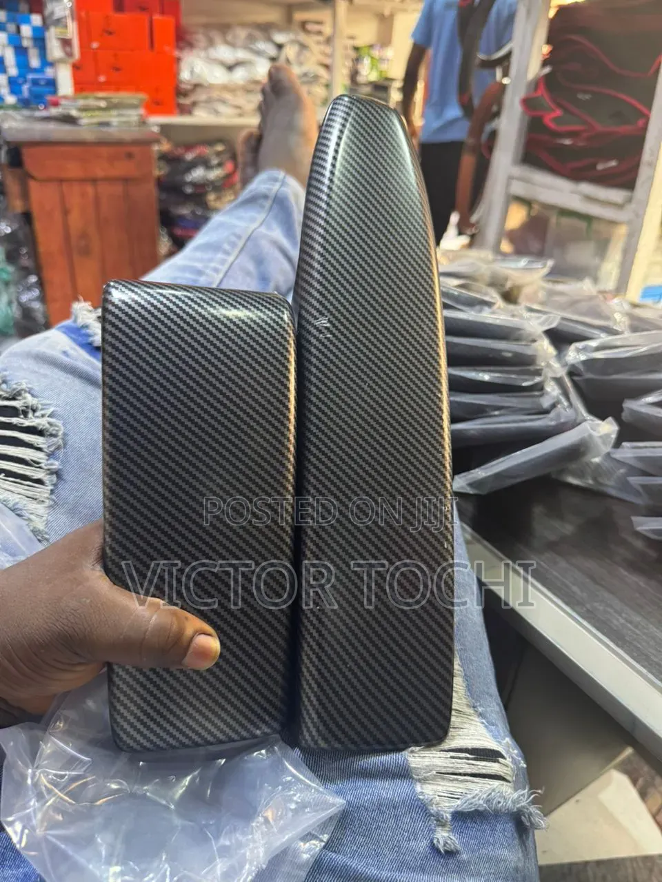 Carbon Fiber Center Armrest Covers Benz Glk350 , C300, Ml350 , E350