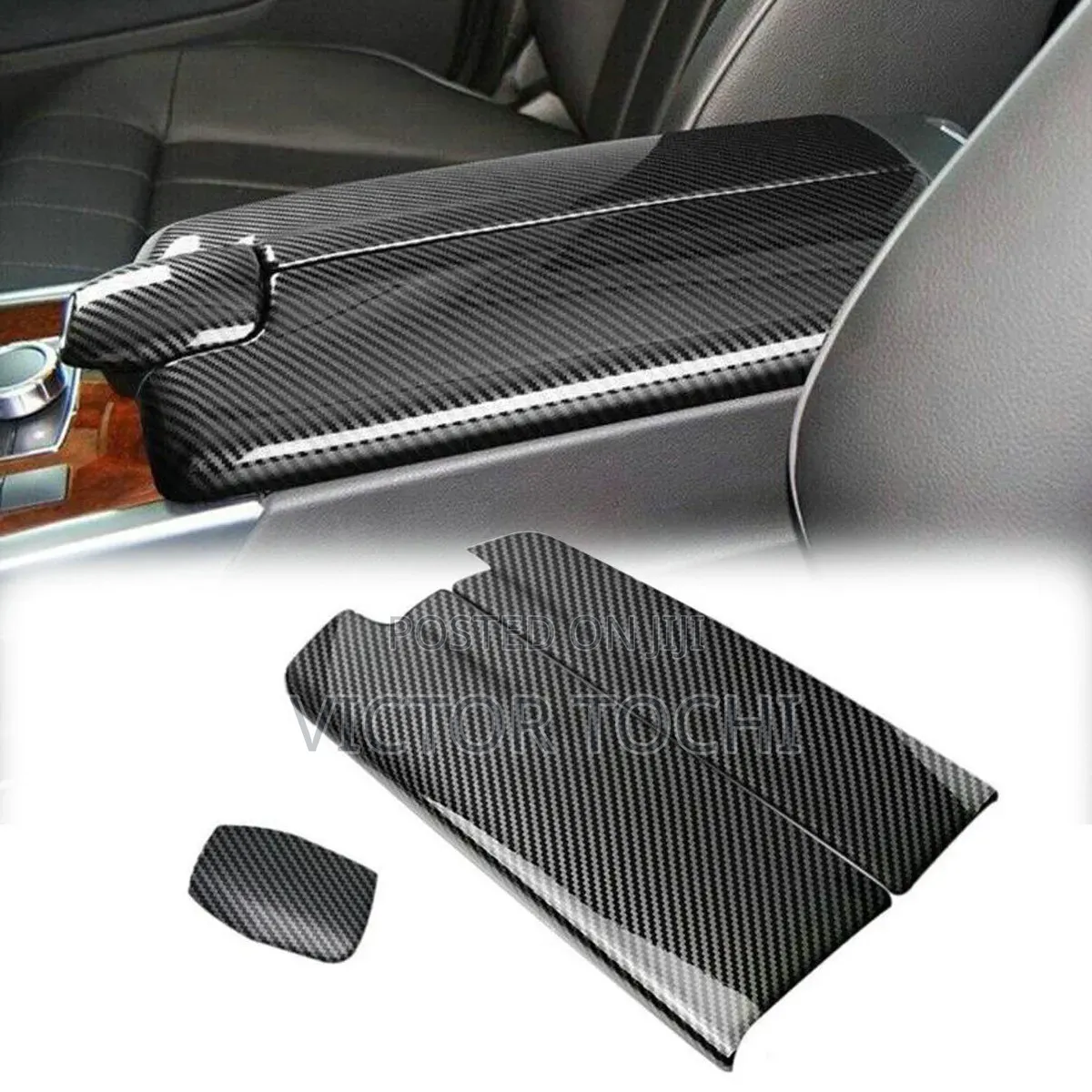 Carbon Fiber Center Armrest Covers Benz Glk350 , C300, Ml350 , E350