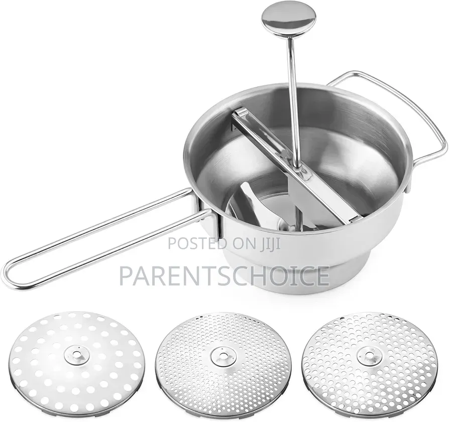 Stainless Steel Food Mill 2-Quart With 3 Grinding Discs