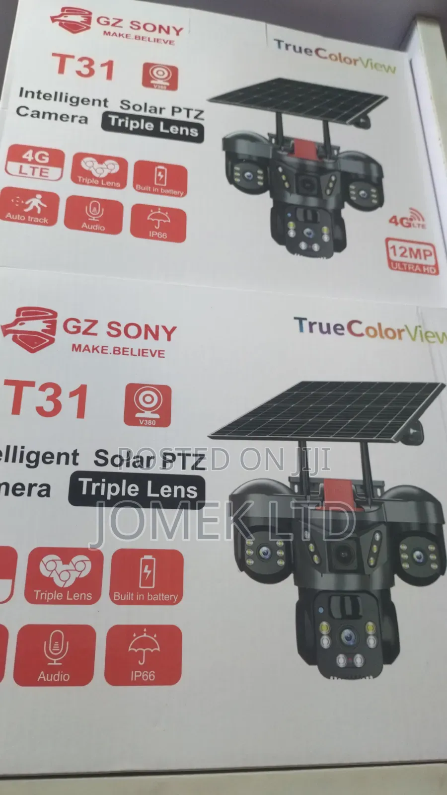 T34 V380-4g-3 Lens PTZ Solar Powered CCTV Camera Big Lense