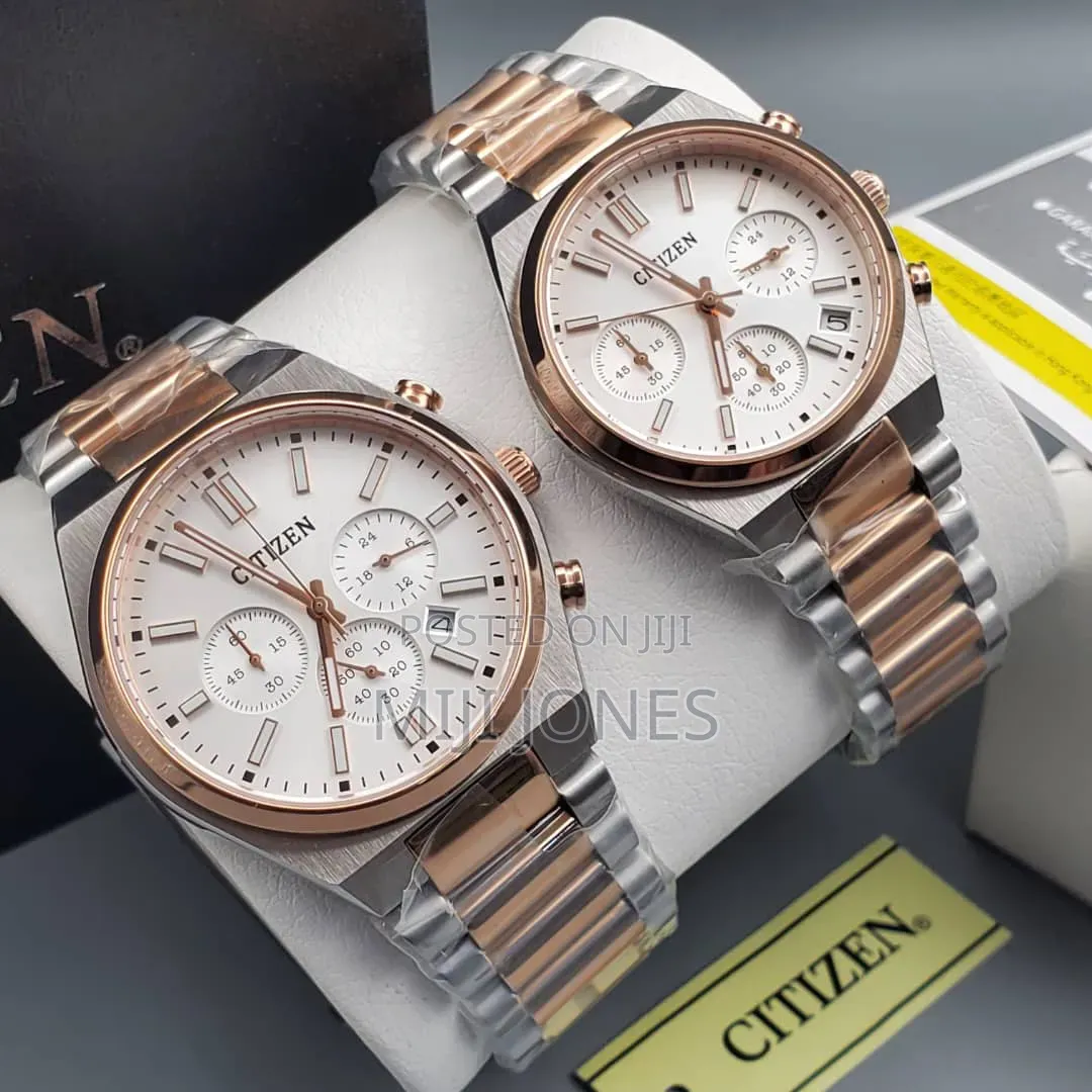 Couple’S Chronograph Style Chain Watches - Japanese Movement Inspired