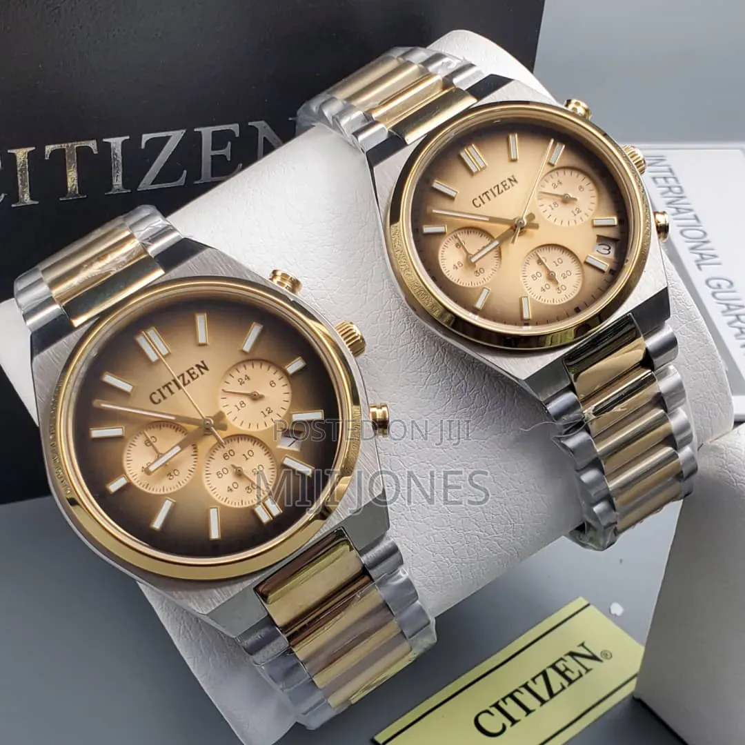Couple’S Chronograph Style Chain Watches - Japanese Movement Inspired