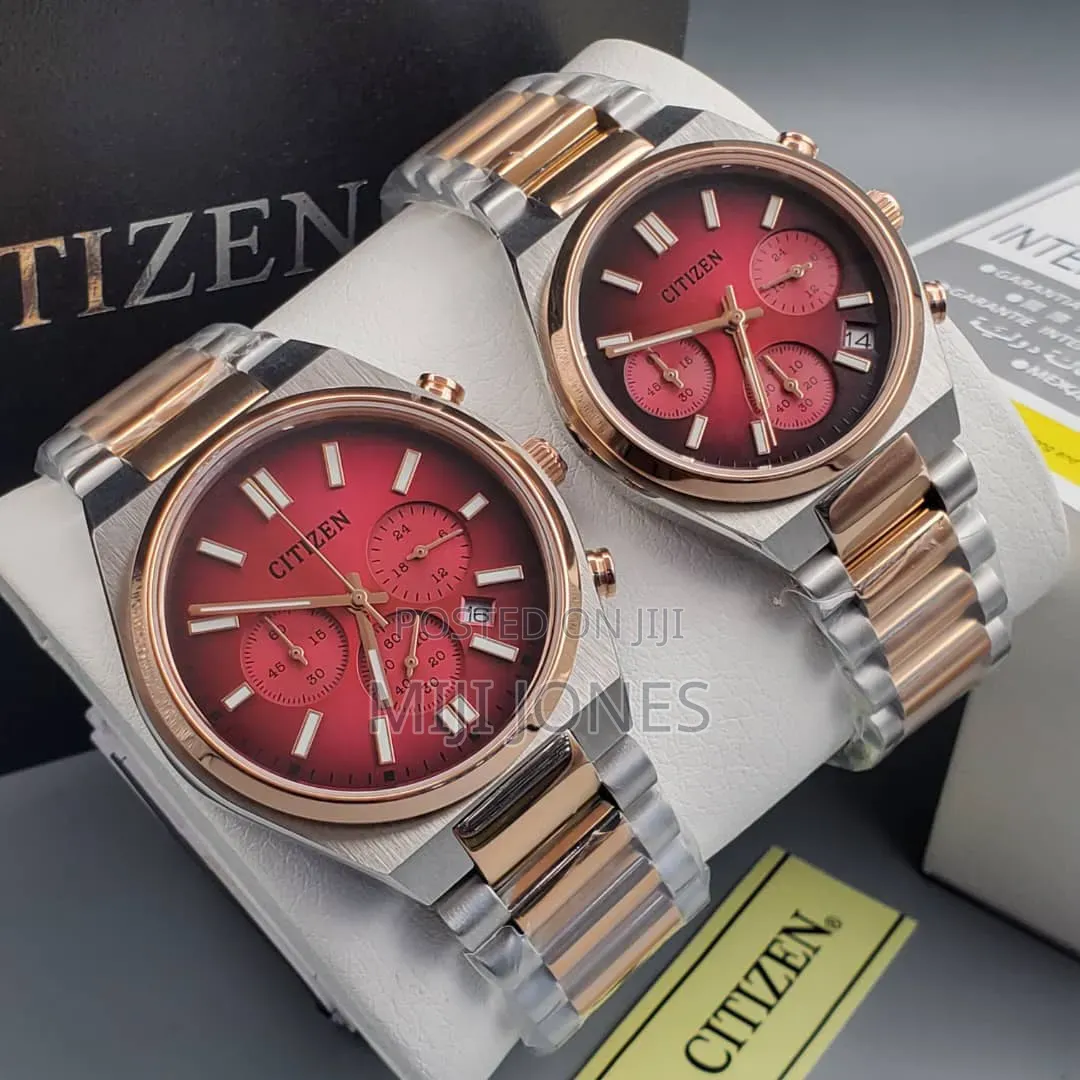 Couple’S Chronograph Style Chain Watches - Japanese Movement Inspired