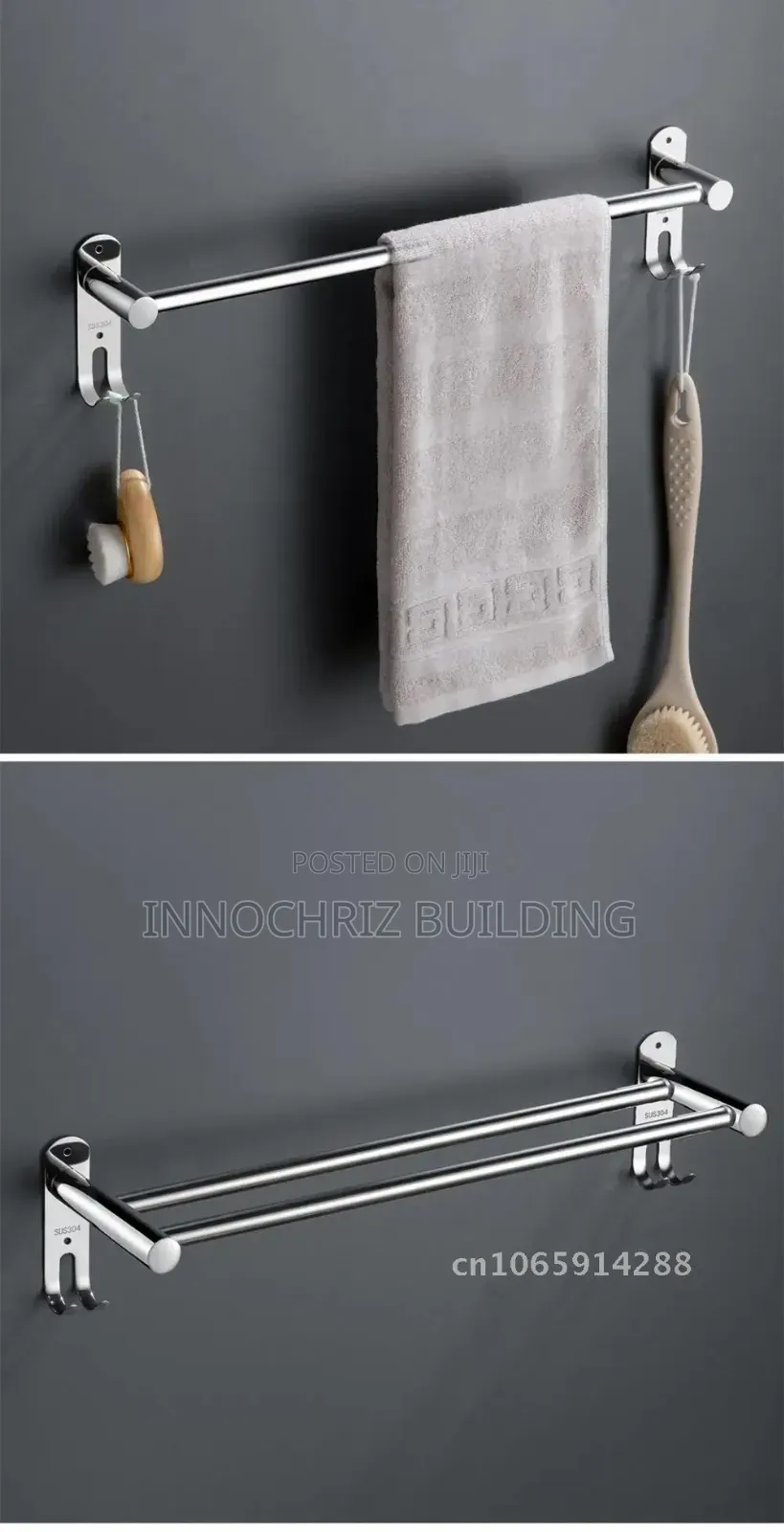 Chrome Single Rail With Hooks