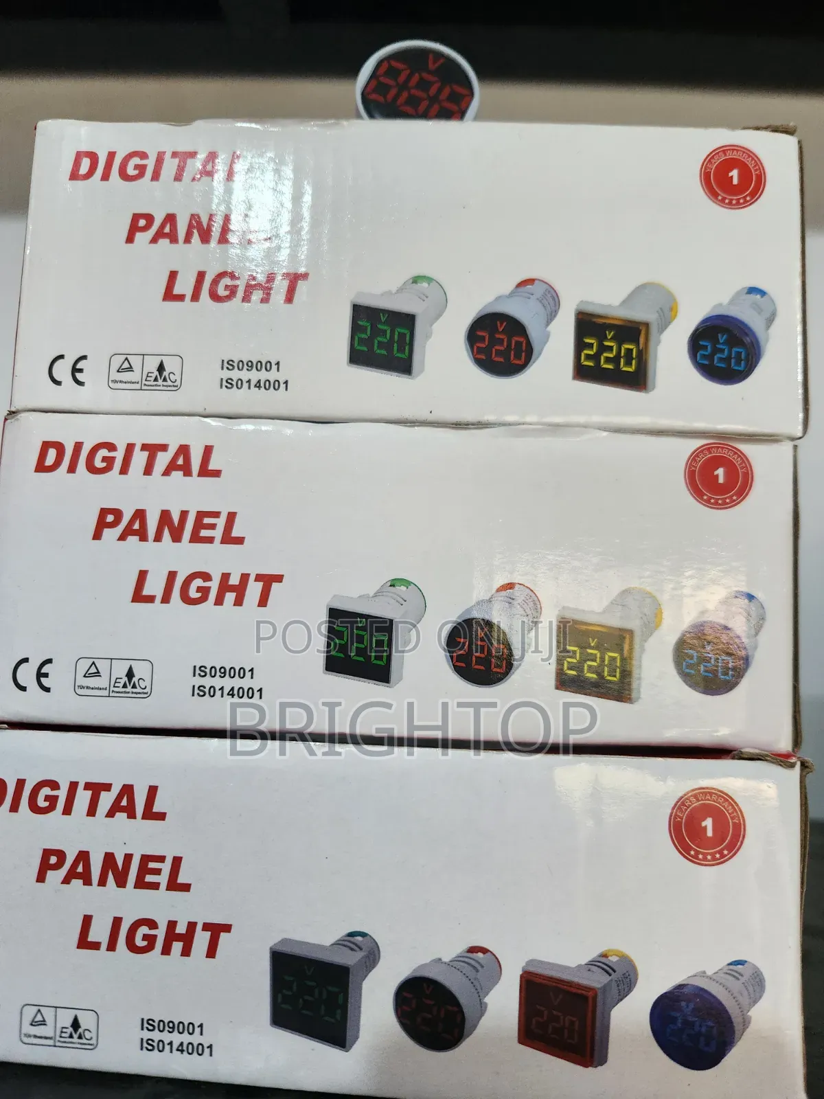 22mm Digital Indicator Light Dc Voltage Ammeter Led Power Signal Light